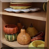 P05. Dinnerware and squash-shaped serving dishes. 